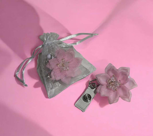 Badge Reel Retractable 3D Flower by MelEssentialss
